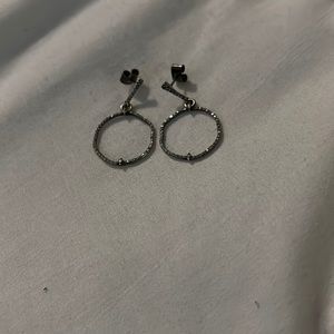 ARMENTA New World  Champagne Diamond Circle  Drop Earrings